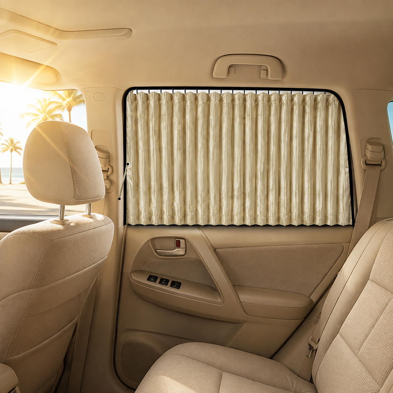 🚗4‑Pack Magnetic Car Side Window Sun Shades, Flexible Mesh Car Window Sunshade for UV & Glare Protection