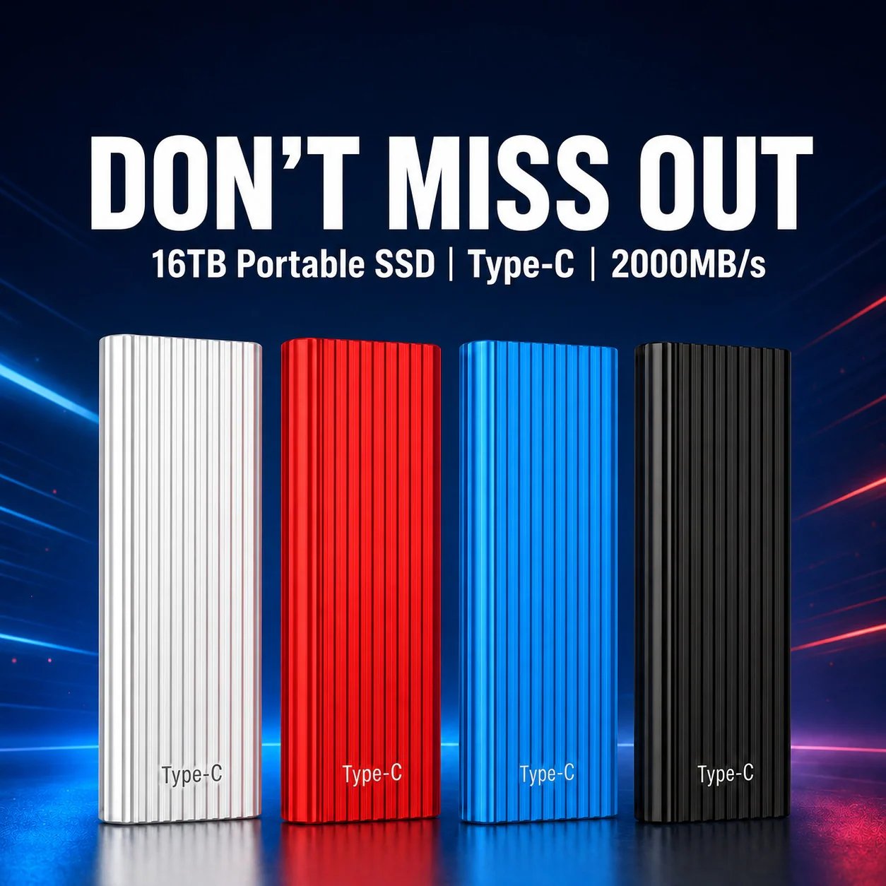 🏆Flash Sale⚡50K+ Sold|16TB Large‑Capacity Type‑C Mini Portable SSD 🔥