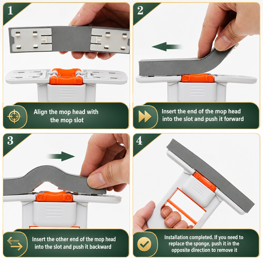 Handheld Mini Mop for Streak-Free Counters and Spotless Surfaces