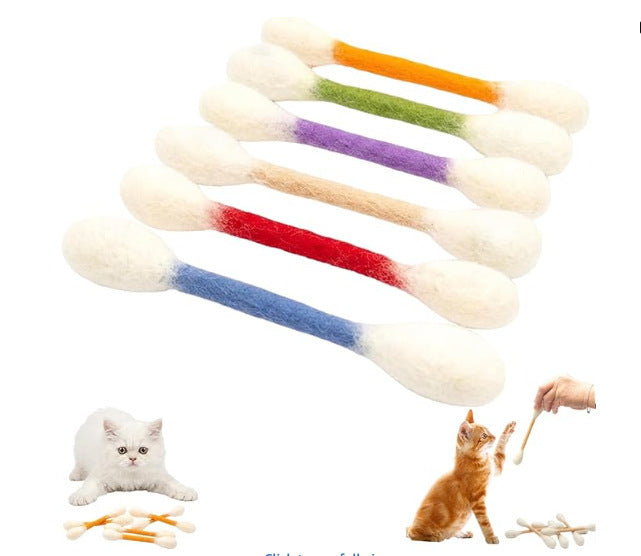 Giant Cotton Swab Shaped Felt Cat Chew Toys