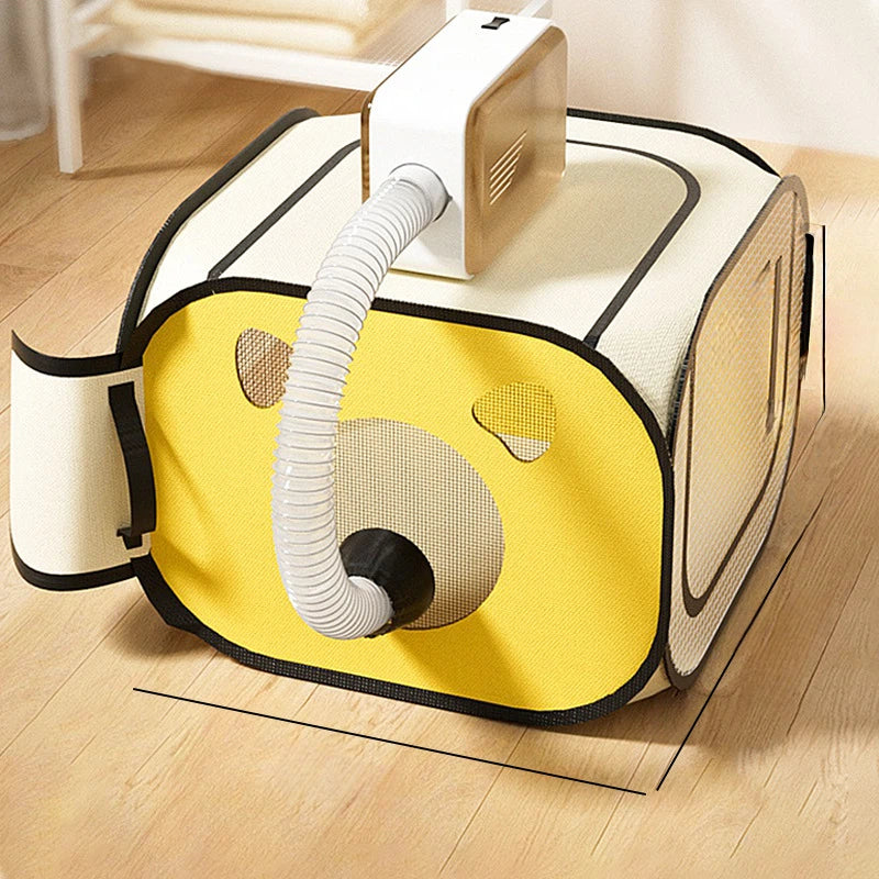 Foldable Dual-Vent Pet Dryer Box, Scratch Resistant Pet Drying Cage, Portable Pet Blow Dryer Tent for Home Bath Grooming SPA for Cats and Dogs