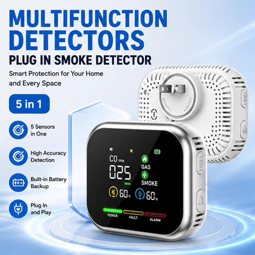 ⚠️Multi‑Function Home Safety Detector – CO, Gas, Smoke, Temperature & Humidity Monitor