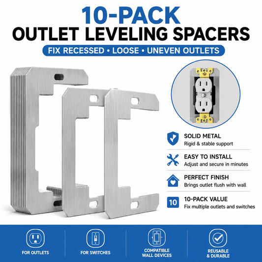 🔌Outlet Leveling Spacers, Wall Outlet Shims for Fixing Loose Recessed Electrical Outlets, Achieve Secure Flush Finish 🔧