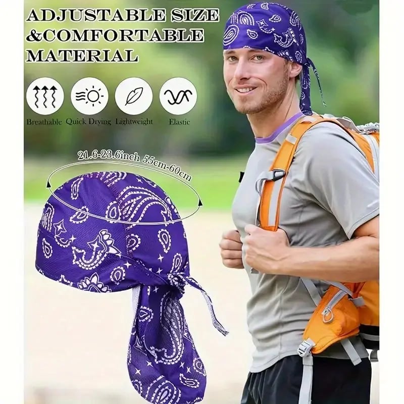 🌞Paisley Cooling Headscarf Cap, Breathable Sweat‑Wicking Sun Protection Head Wrap