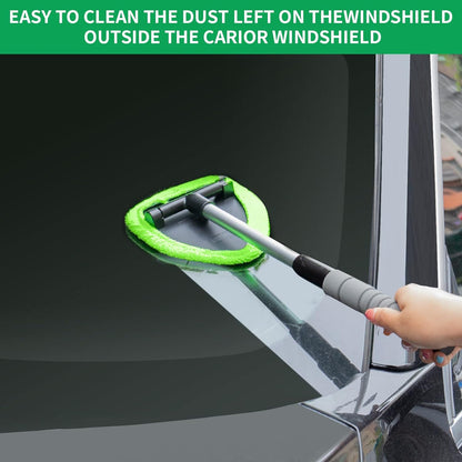 💥 💥 🔥 Windshield Cleaning Tool, Microfiber Car Window Cleaner with 3 Reusable and Washable Microfiber Pads and Extendable Handle