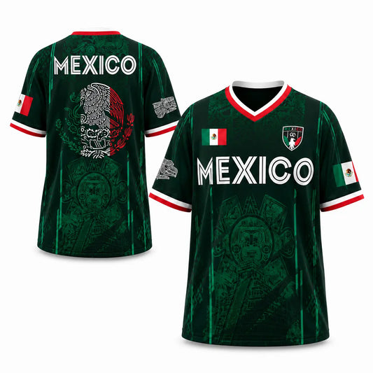 2026 Mexico Chichén Itzá Pyramid All-Over Print Retro Soccer Jersey