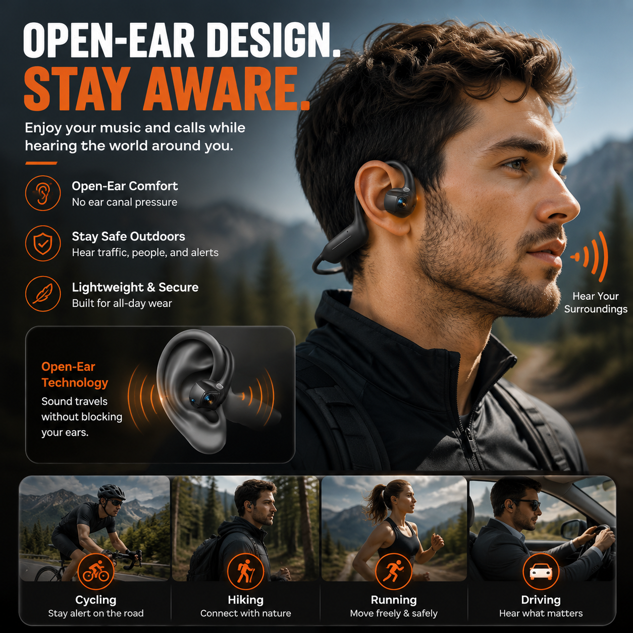 🎧👂Smart Earphones with 8MP Camera, Photos Video Recording, AI Translation & Motion Capture