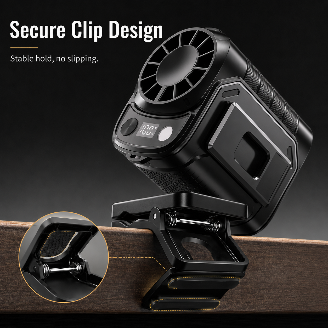 Semiconductor Clamp-On Cooling Fan — Portable Clamp-On Fan