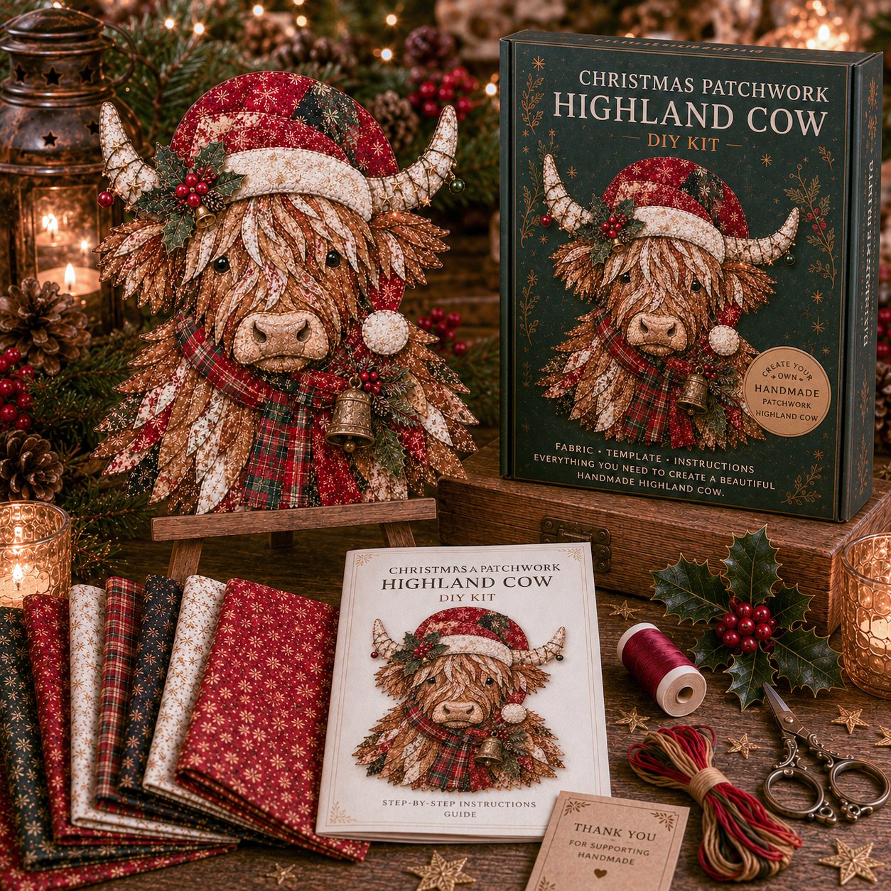 🎅Christmas Patchwork Fabric DIY Decor Kit