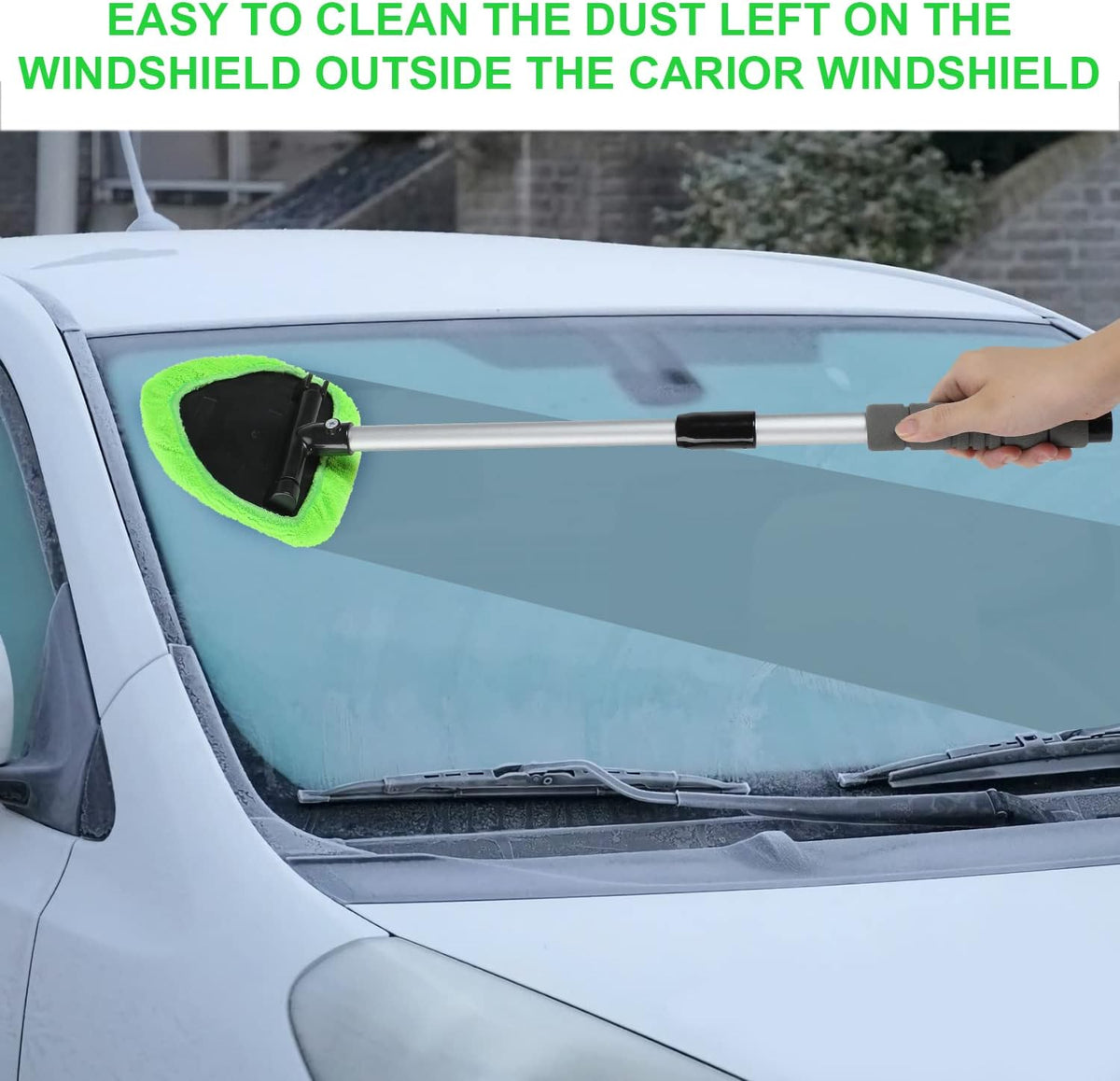 💥 💥 🔥 Windshield Cleaning Tool, Microfiber Car Window Cleaner with 3 Reusable and Washable Microfiber Pads and Extendable Handle