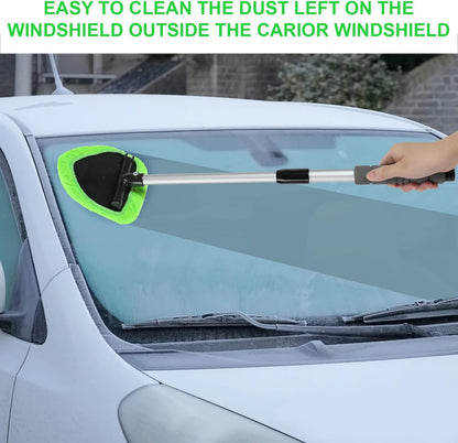 💥 💥 🔥 Windshield Cleaning Tool, Microfiber Car Window Cleaner with 3 Reusable and Washable Microfiber Pads and Extendable Handle