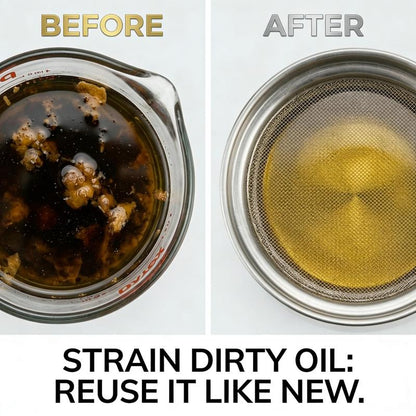 🍳🔥 Premium Non-Stick Stainless Steel Oil Storage Jar with Filter | Drip-Free Spout Bacon Grease Container & Oil Separator