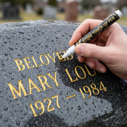🔥HOT SALE🕊️Golden Tombstone Marker Pen, Waterproof Weather‑Resistant Pen for Restoring Faded Grave Inscriptions