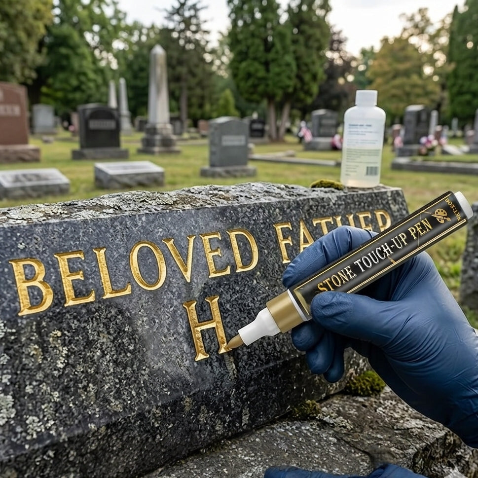 🔥HOT SALE🕊️Golden Tombstone Marker Pen, Waterproof Weather‑Resistant Pen for Restoring Faded Grave Inscriptions