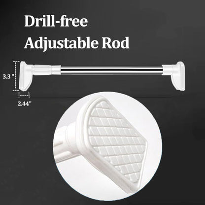 🏠 Drill-Free Adjustable Tension Rod – Expand Storage Without Wall Damage ✨