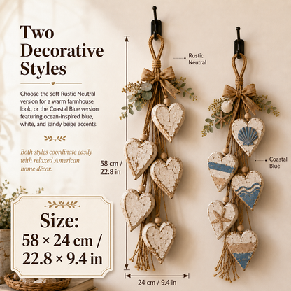 🤎 Hanging Heart Wall Decor | Romantic Heart‑Shaped Wall Hanging Ornament