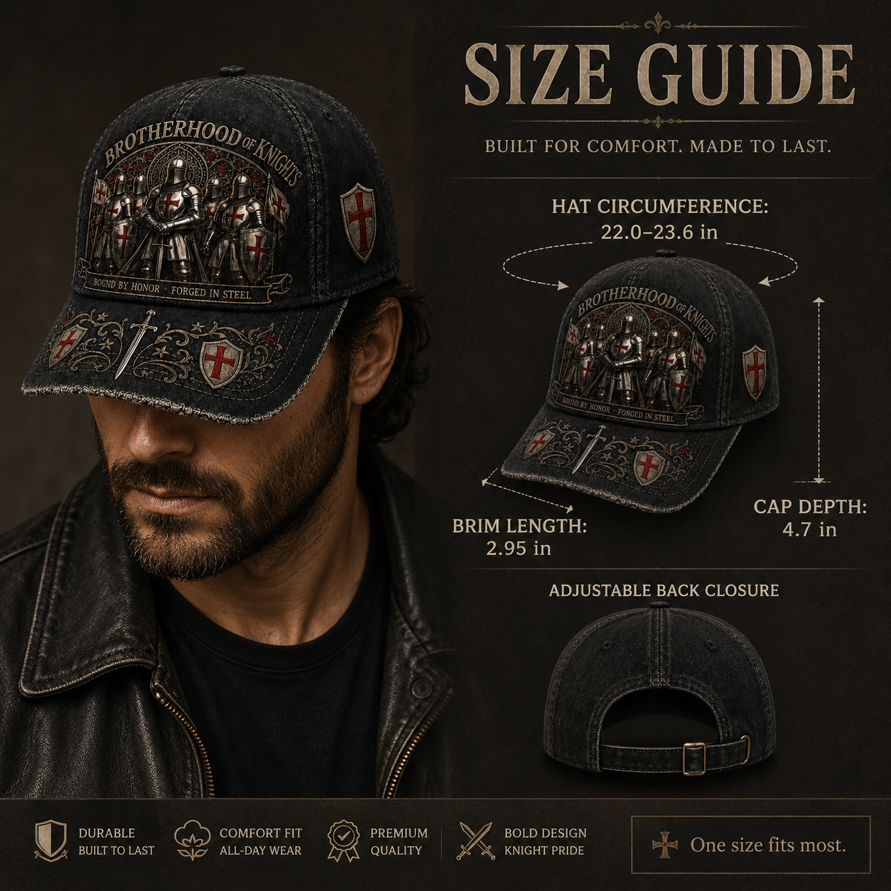⚔️ Bound By Honor, Forged In Steel – Knights Templar Cap