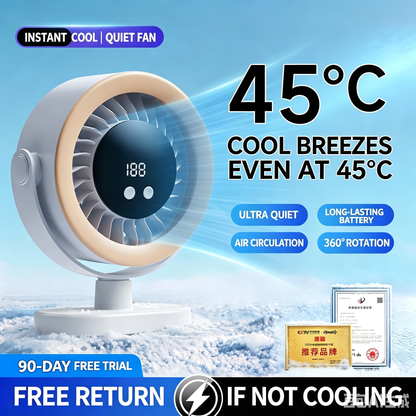 4000mAh Rechargeable Portable Clip on Fan-100-Speed Touch Control