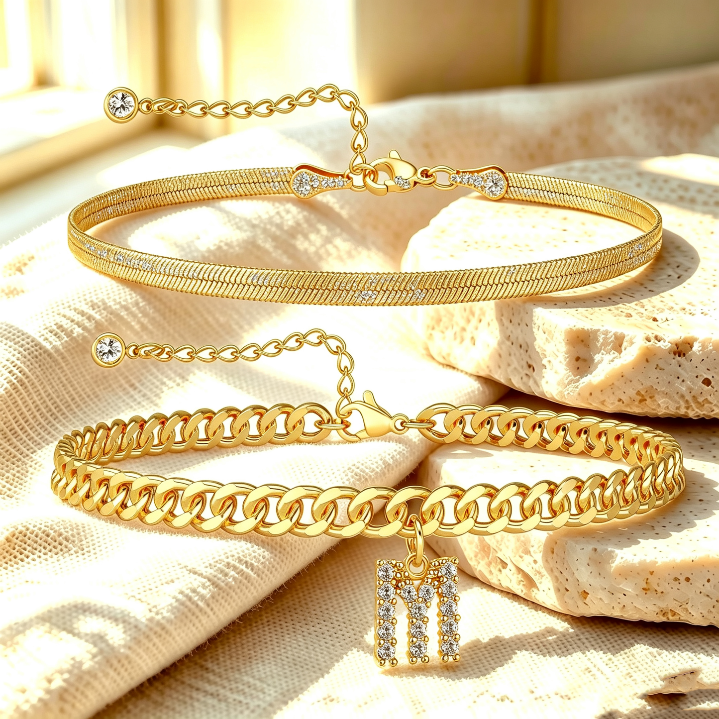 ✨ Gold Initial Anklet – 14K Gold Plated, Waterproof Adjustable Letter Pendant, Stackable Beach  Jewelry