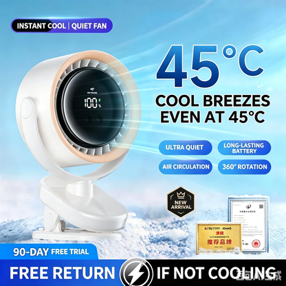 4000mAh Rechargeable Portable Clip on Fan-100-Speed Touch Control