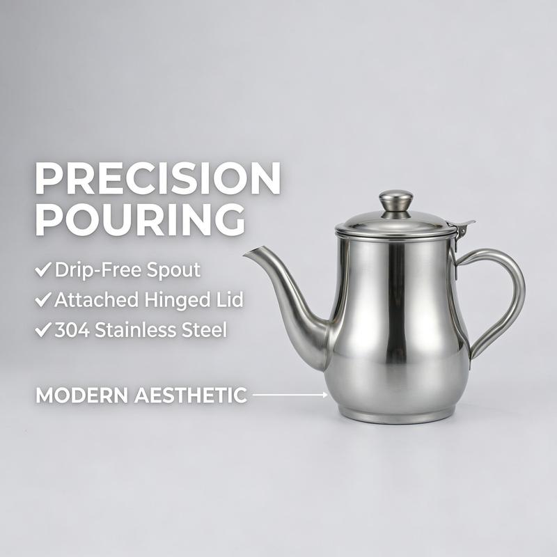 🍳🔥 Premium Non-Stick Stainless Steel Oil Storage Jar with Filter | Drip-Free Spout Bacon Grease Container & Oil Separator