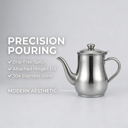 🍳🔥 Premium Non-Stick Stainless Steel Oil Storage Jar with Filter | Drip-Free Spout Bacon Grease Container & Oil Separator