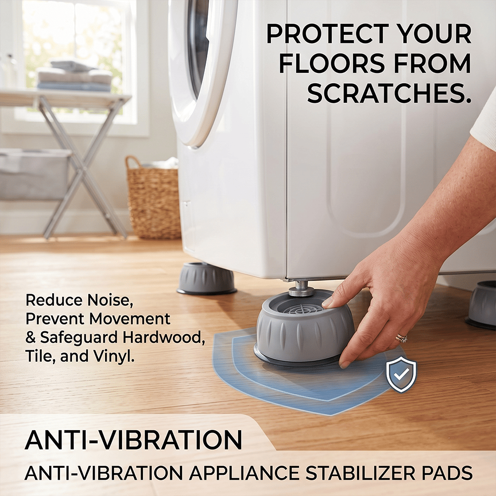 🏠 Anti-Vibration Washing Machine Stabilizer Pads (4-Pack)