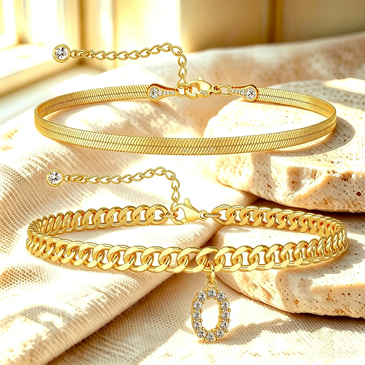 ✨ Gold Initial Anklet – 14K Gold Plated, Waterproof Adjustable Letter Pendant, Stackable Beach  Jewelry
