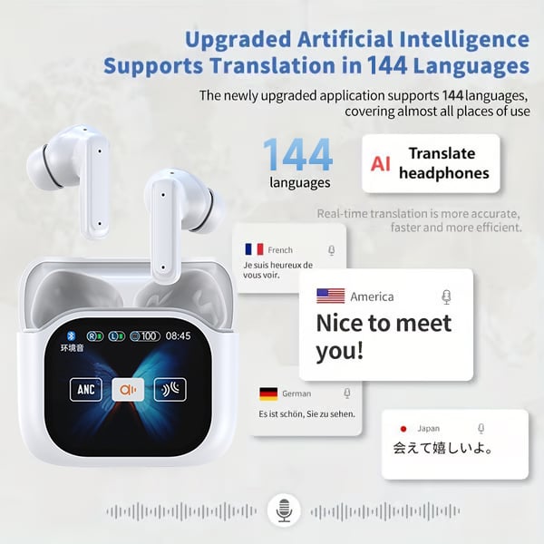 🎁🔥Bluetooth Wireless Translation Earbuds with LED Display for iOS & Android