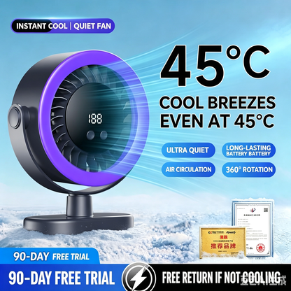 4000mAh Rechargeable Portable Clip on Fan-100-Speed Touch Control