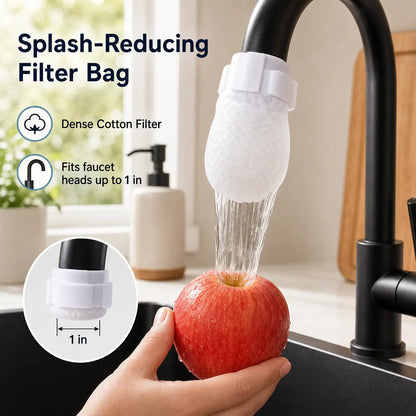 🚰 Cotton Faucet Filter Bags – Sediment & Splash Filter