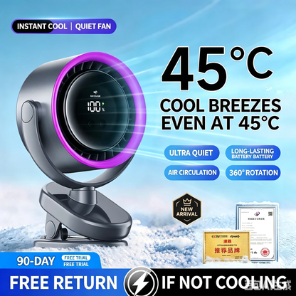 4000mAh Rechargeable Portable Clip on Fan-100-Speed Touch Control