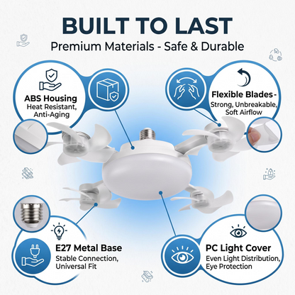 🌬️ SUMMER SALE 50% OFF 💡No-Wiring Ceiling Fan Light with Remote Control