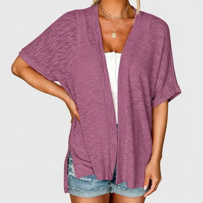 Short-sleeved casual solid coat