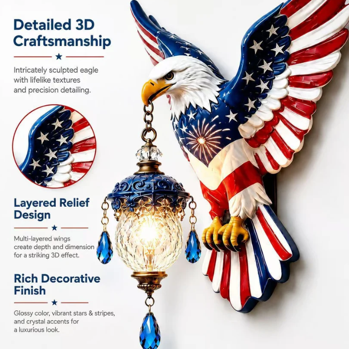 🦅American Freedom Eagle Pendant Wall Light – Unique Gift for Patriots🎁