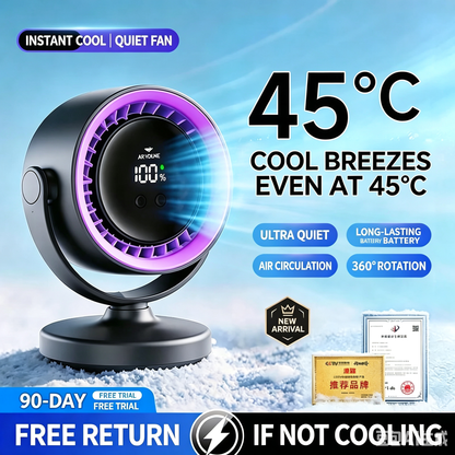 4000mAh Rechargeable Portable Clip on Fan-100-Speed Touch Control