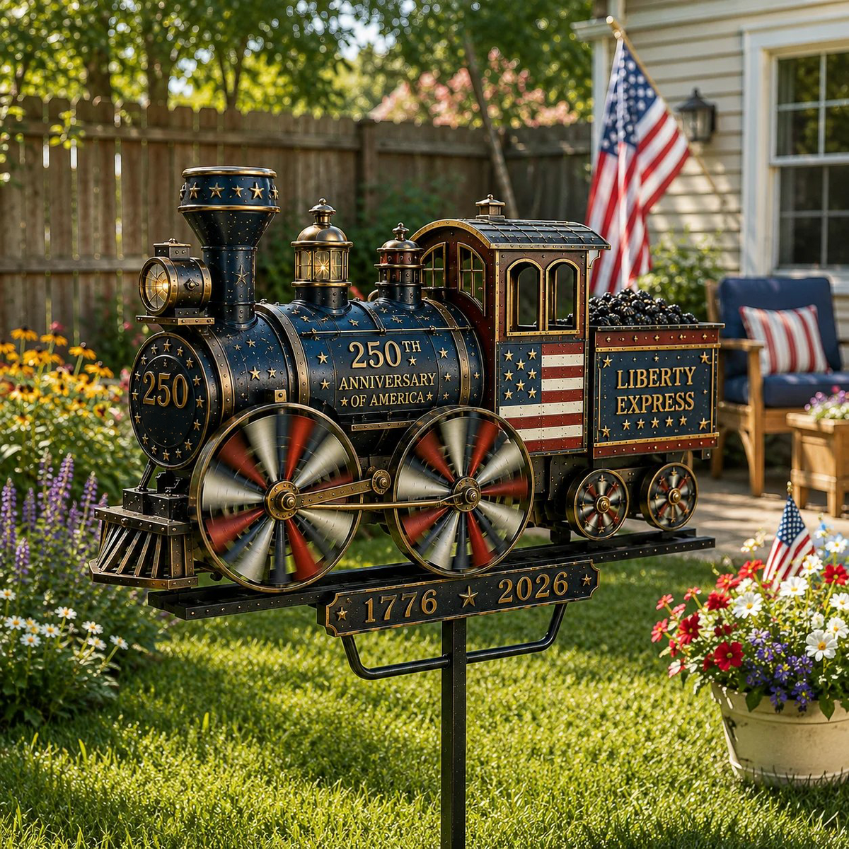 🔥Limited time 55% OFF🔥🚂USA 250 “Liberty Express” Train Garden Wind Spinner -✈️ (Free Delivery Fee)