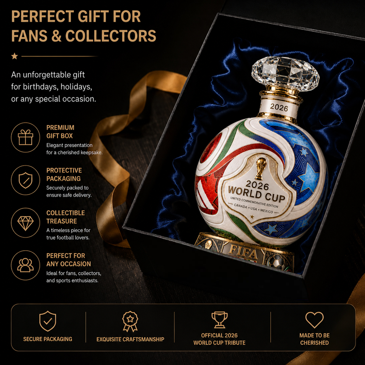 ⚽ Own the Glory: 2026 Match Ball Decanter – Heritage Edition