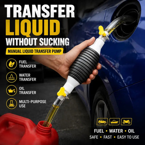 🚗 Portable Siphon Fuel Transfer Pump Set – Emergency Manual Liquid Pump for Car, Motorcycle, Lawn Mower & Boat ⛽✨