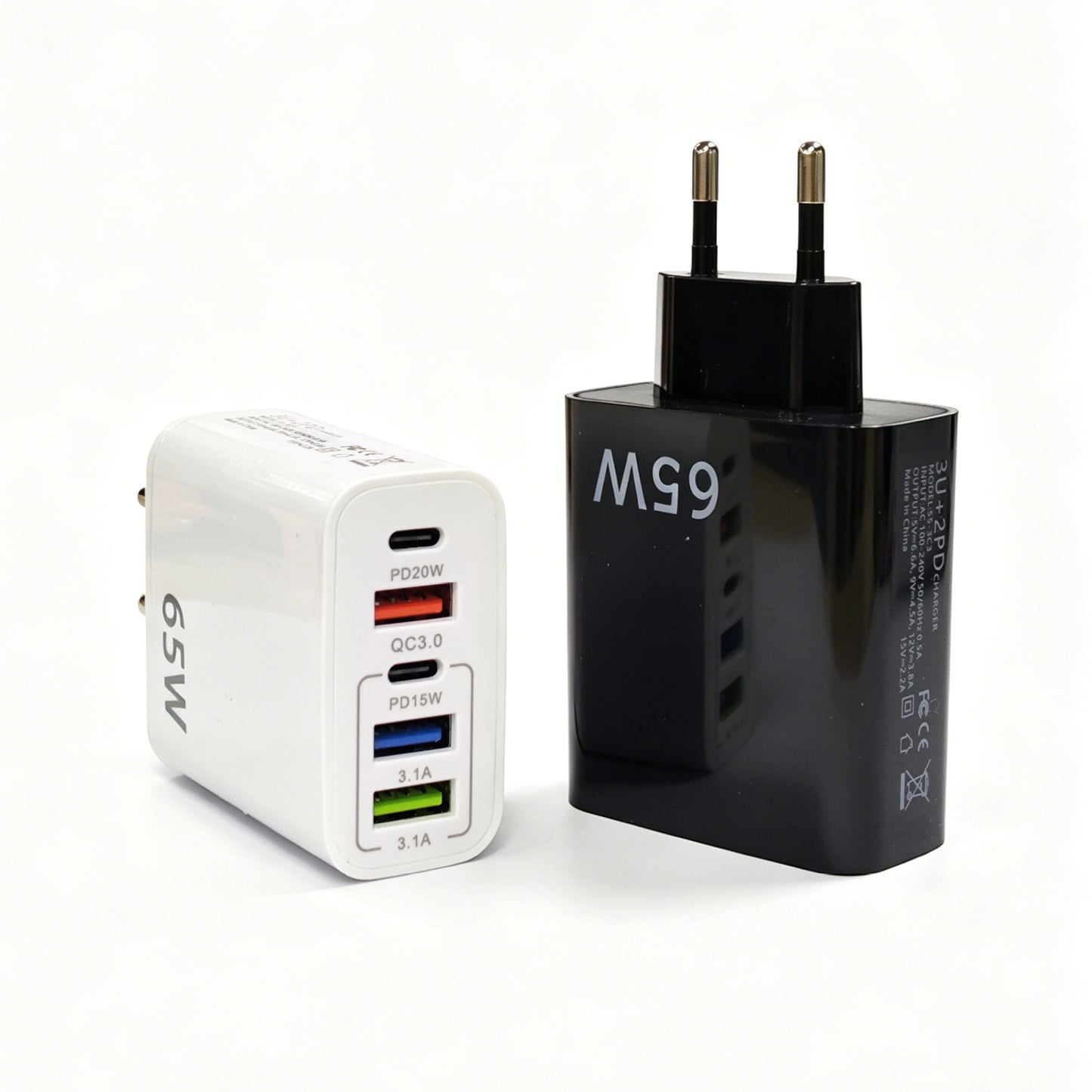 ⚡65W 5-Port Fast Charger｜PD QC Multi USB C Wall Charger