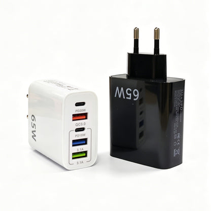 ⚡65W 5-Port Fast Charger｜PD QC Multi USB C Wall Charger