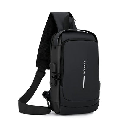 Anti-Theft Sling Bag with RFID Blocking Password Lock - Water-Resistant Crossbody Shoulder Bag, Adjustable Strap, Durable Nylon, Multi-Pocket