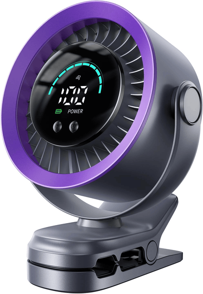4000mAh Rechargeable Portable Clip on Fan-100-Speed Touch Control