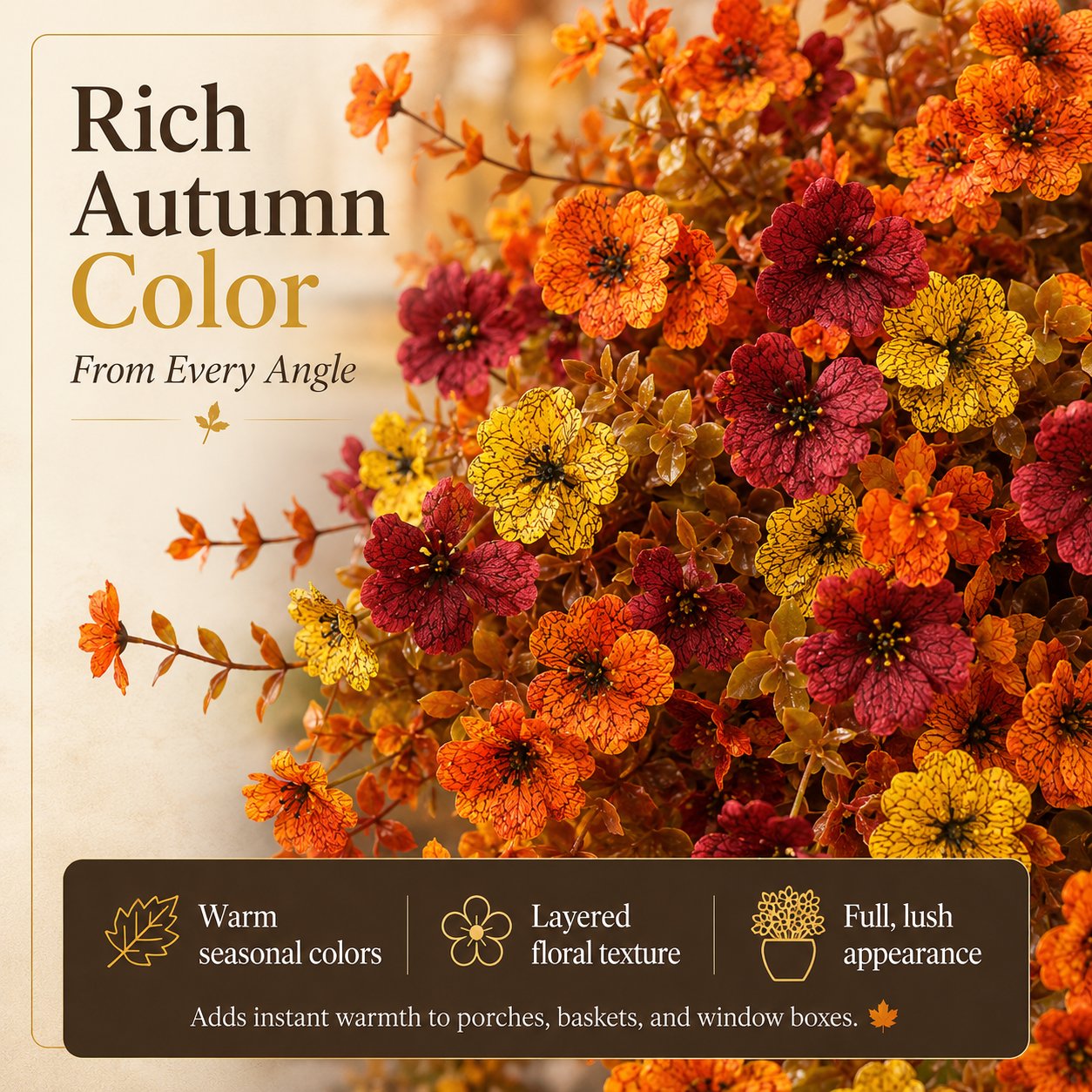 🔥Last Day 50% OFF｜🍂Fall Porch Faux Flower Bundles Autumn Home Decor