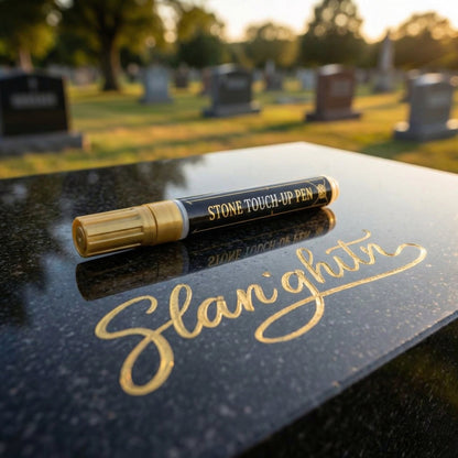 🔥HOT SALE🕊️Golden Tombstone Marker Pen, Waterproof Weather‑Resistant Pen for Restoring Faded Grave Inscriptions