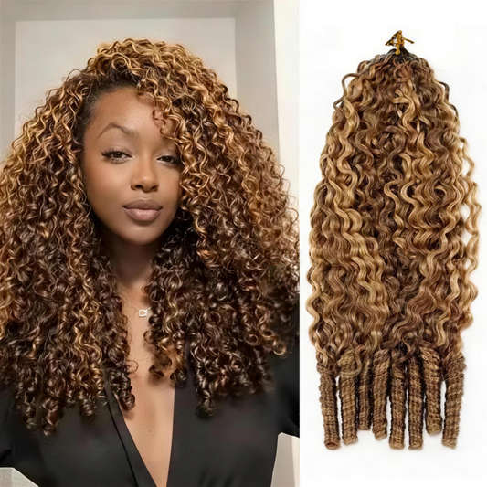 OQ HAIR Highlight 4/27 Burmese Curly Crochet Human Hair With Miracle Knots for Easy Install