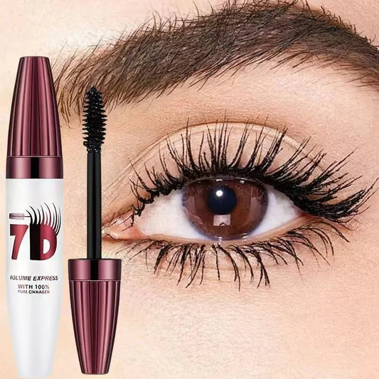 7D Waterproof Mascara - 24H Long Lasting Volume & Curl, Smudge-Proof Lift for Natural False Lash Look