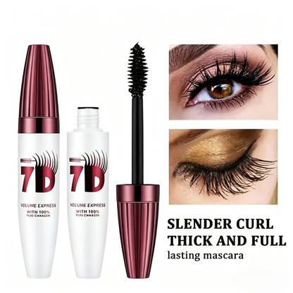 7D Waterproof Mascara - 24H Long Lasting Volume & Curl, Smudge-Proof Lift for Natural False Lash Look