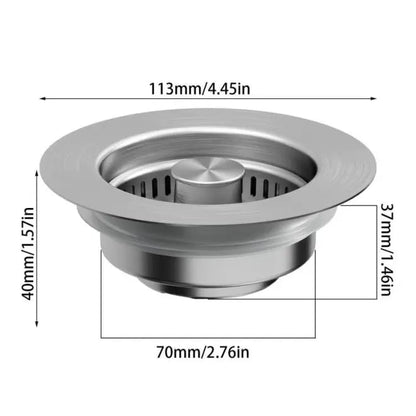 🔥Hot Sale 49% OFF- Upgraded 3 in 1 Kitchen Sink Drain Strainer