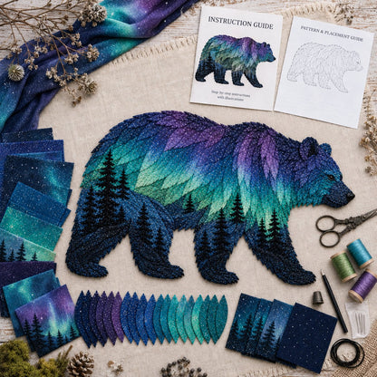 ⏳Last Day 49% OFF 🌌Beginner‑Friendly Northern Lights Wildlife DIY Patchwork Kit💕Complete Set with All Tools & Step‑by‑Step Guide